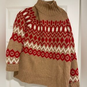 Vineyard Vines Tan and Red Knit Sweater